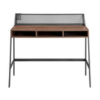 42-inch industrieel schrijfbureau met geperforeerde achterkant en opbergvakken