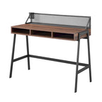 42-inch industrieel schrijfbureau met geperforeerde achterkant en opbergvakken