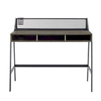 42-inch industrieel schrijfbureau met geperforeerde achterkant en opbergvakken