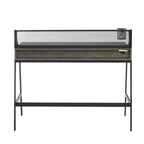 42-inch industrieel schrijfbureau met geperforeerde achterkant en opbergvakken