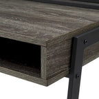 42-inch industrieel schrijfbureau met geperforeerde achterkant en opbergvakken