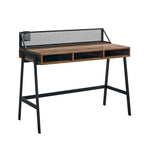 42-inch industrieel schrijfbureau met geperforeerde achterkant en opbergvakken