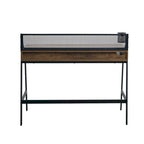 42-inch industrieel schrijfbureau met geperforeerde achterkant en opbergvakken