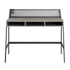 42-inch industrieel schrijfbureau met geperforeerde achterkant en opbergvakken