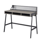 42-inch industrieel schrijfbureau met geperforeerde achterkant en opbergvakken