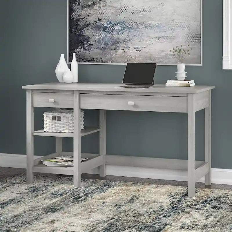 54W Computertafel met planken en en opbergruimte