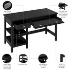 54W Computertafel met planken en en opbergruimte