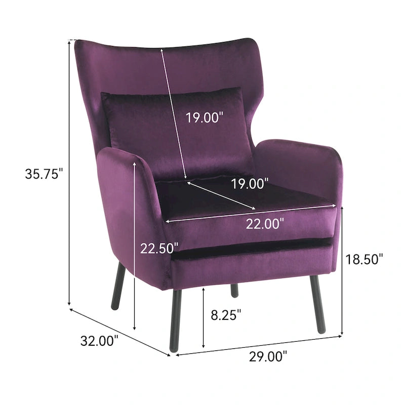 Oorfauteuil van fluweel