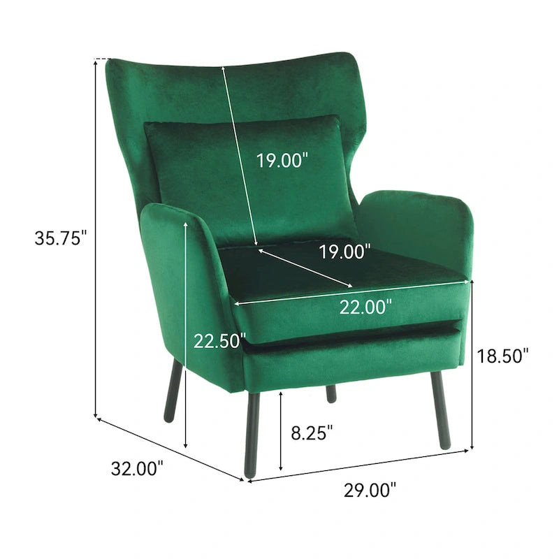 Oorfauteuil van fluweel