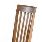 Eetkamerstoel met spijlenrug, Lichtbruin microvezel, Massief hout