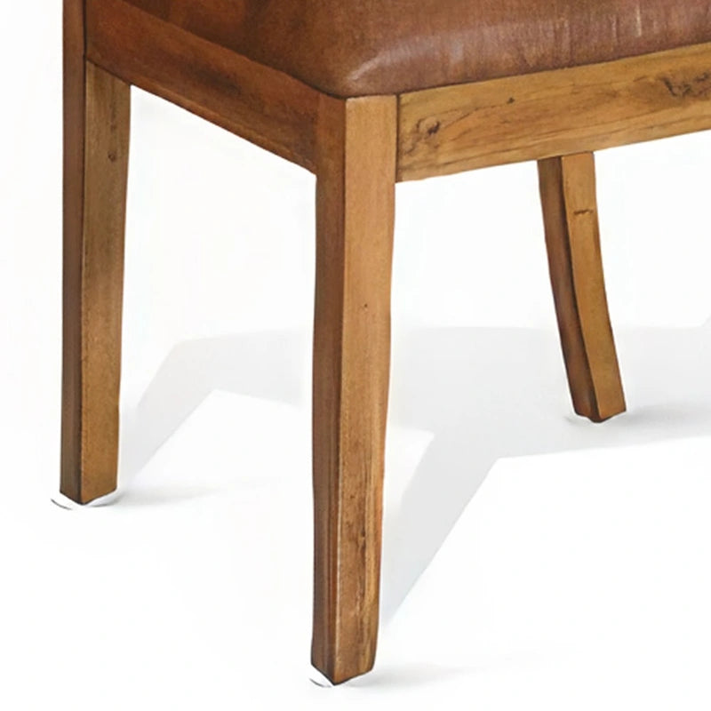 Eetkamerstoel met spijlenrug, Lichtbruin microvezel, Massief hout