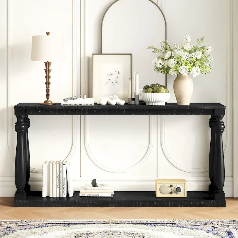 63-inch consoletafel met vaaspoten en onderblad