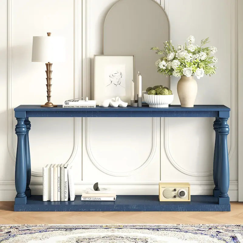 63-inch consoletafel met vaaspoten en onderblad