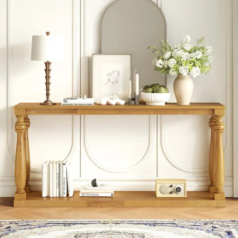 63-inch consoletafel met vaaspoten en onderblad