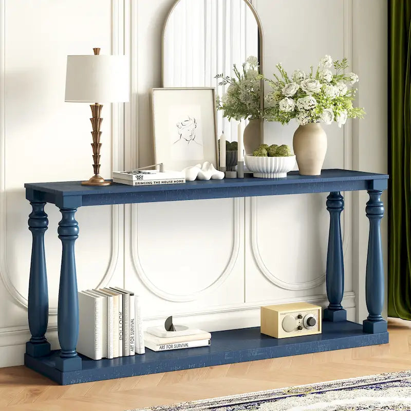 63-inch consoletafel met vaaspoten en onderblad