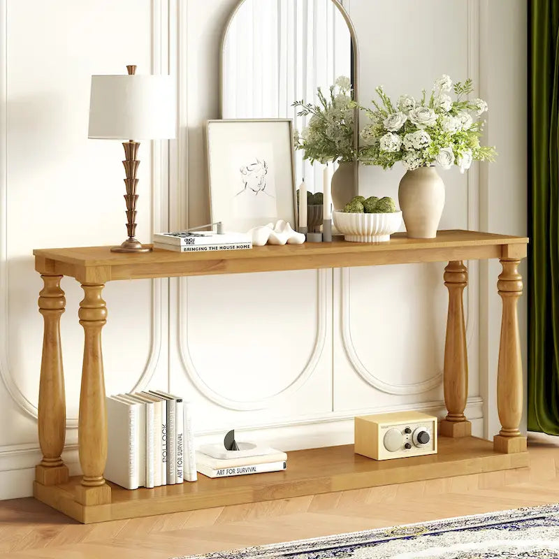 63-inch consoletafel met vaaspoten en onderblad