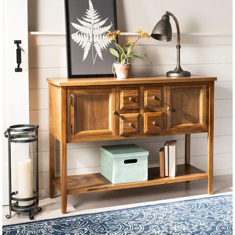 SAFAVIEH Milenija Oak Finish Storage Sideboard - 45.7 x 15 x 34 - 17Wx48Dx22H