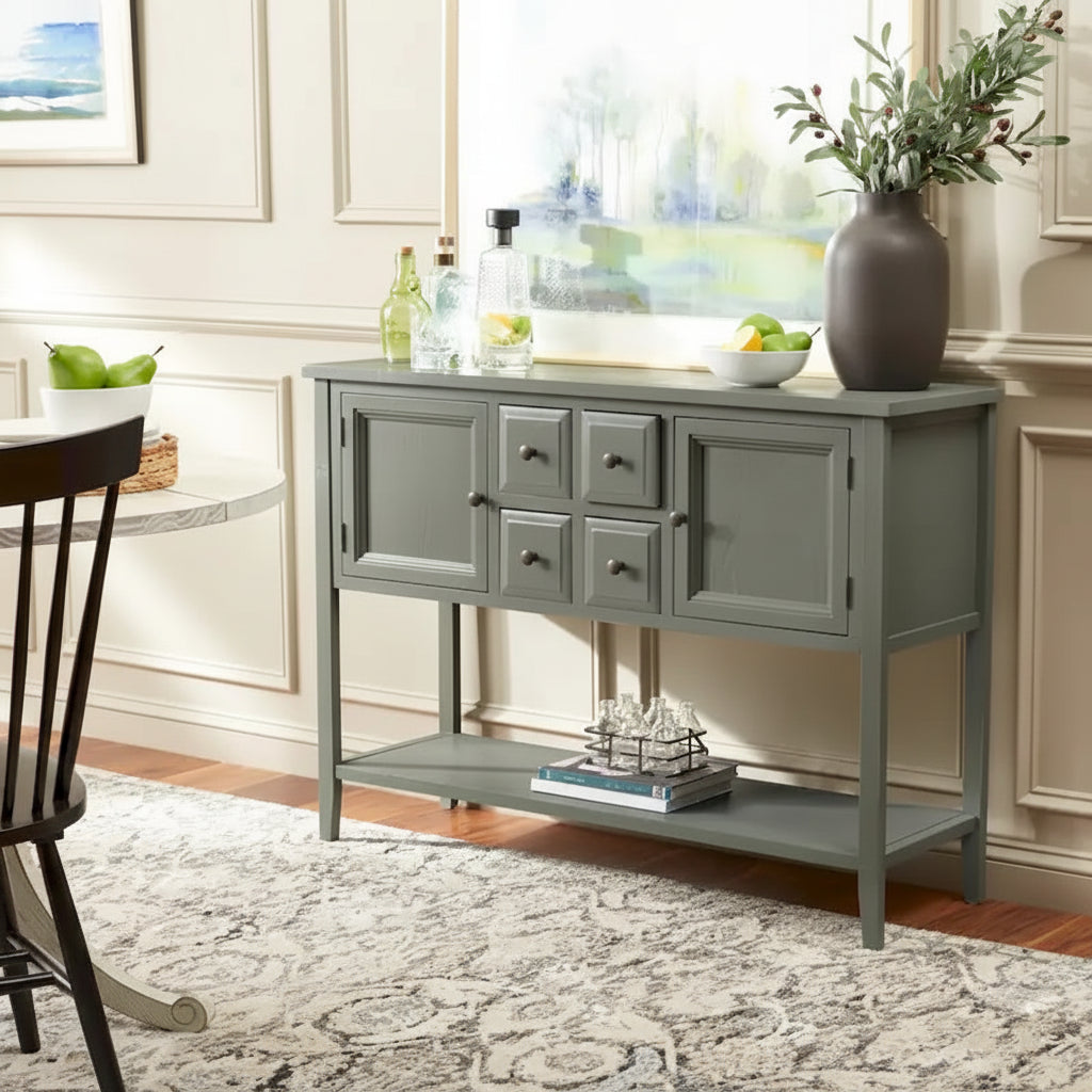 Dressoir met eikenhouten afwerking - 17B x 48D x 22H