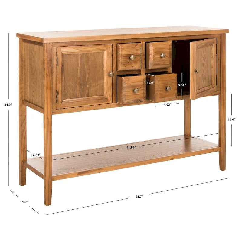 Dressoir met eikenhouten afwerking - 17B x 48D x 22H