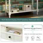 Houten consoletafel met twee laden en onderste plank