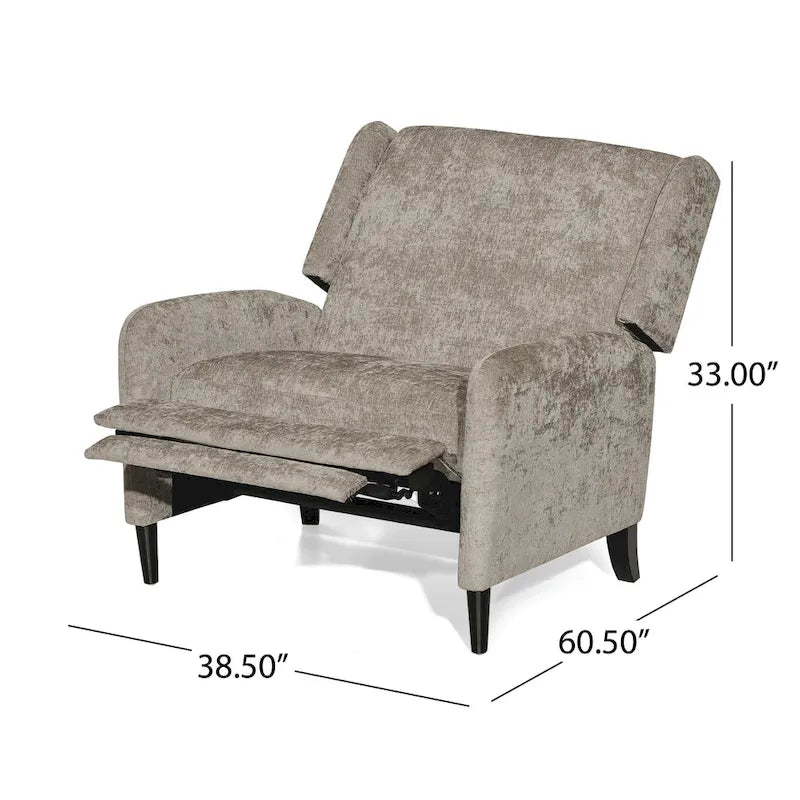 Oversized stoffen relaxfauteuil met duwmechanisme