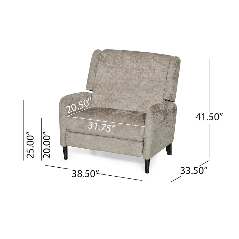 Oversized stoffen relaxfauteuil met duwmechanisme