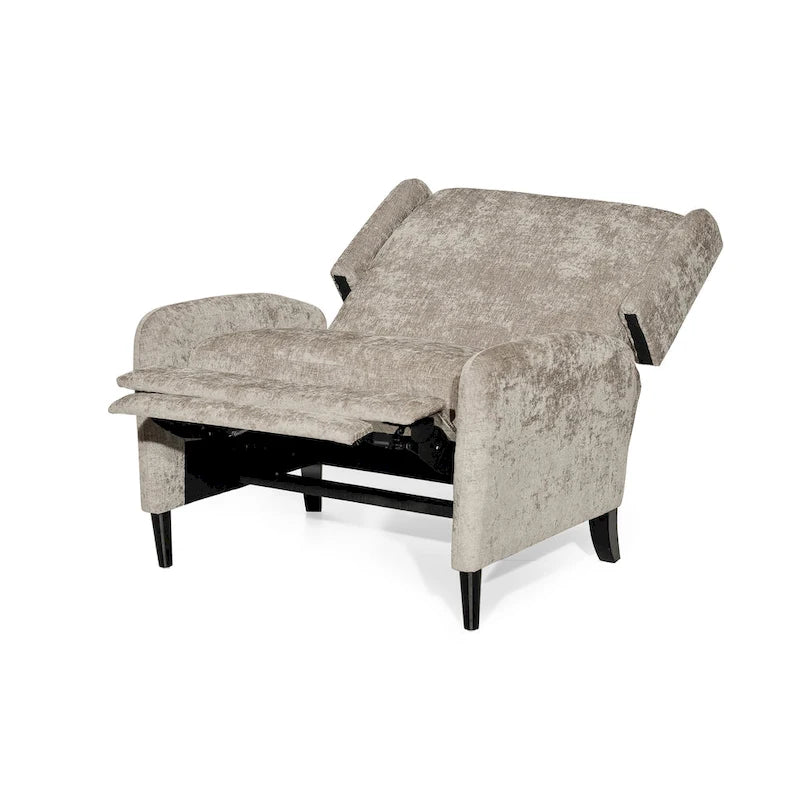 Oversized stoffen relaxfauteuil met duwmechanisme