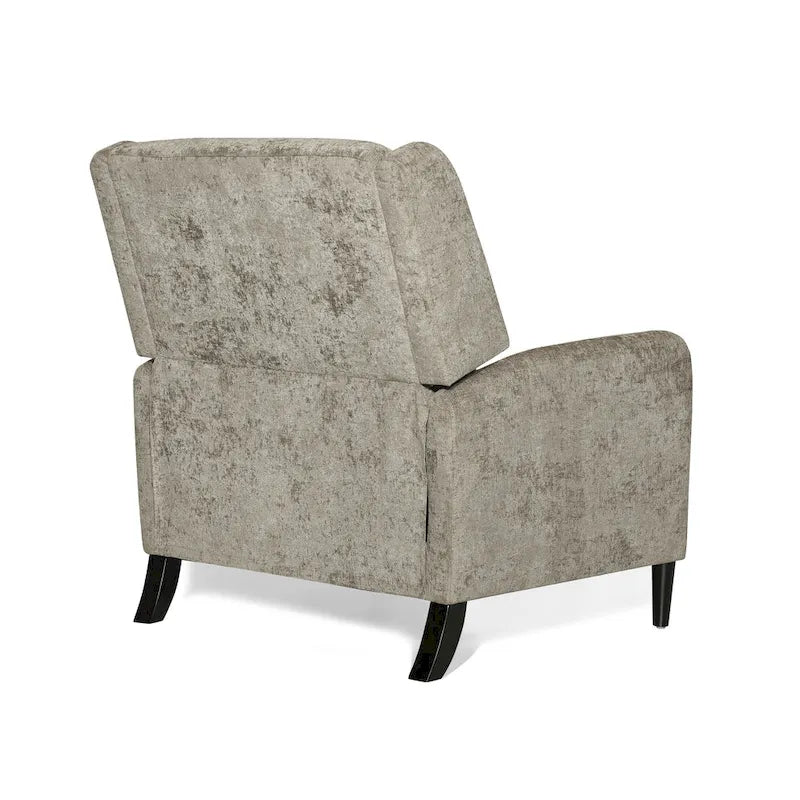 Oversized stoffen relaxfauteuil met duwmechanisme