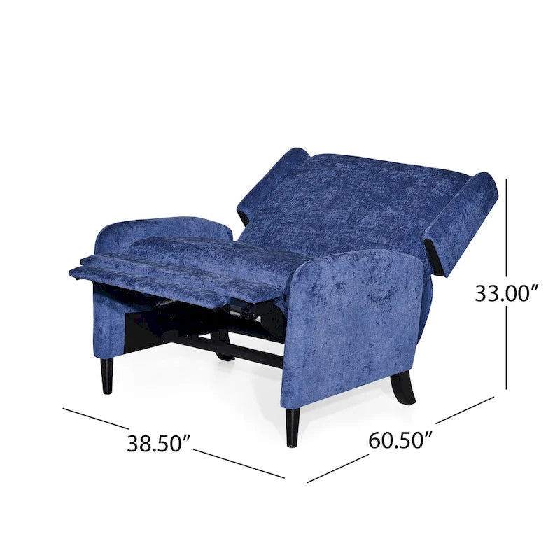 Oversized stoffen relaxfauteuil met duwmechanisme