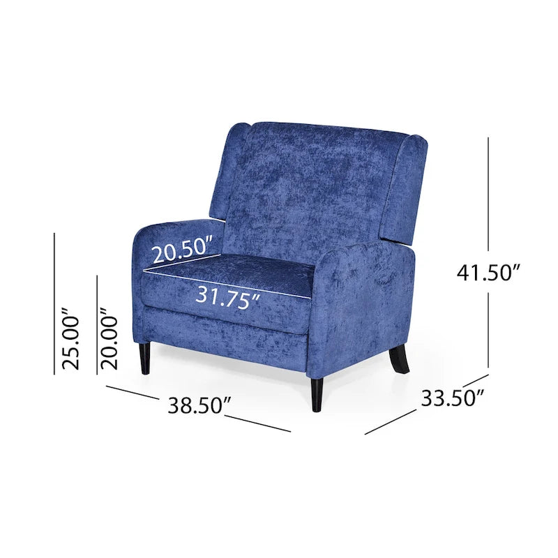 Oversized stoffen relaxfauteuil met duwmechanisme