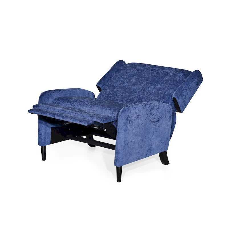 Oversized stoffen relaxfauteuil met duwmechanisme