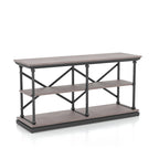 Overgangs 59-inch stalen console tafel met 2 planken
