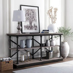 Overgangs 59-inch stalen console tafel met 2 planken