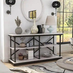 Overgangs 59-inch stalen console tafel met 2 planken