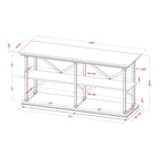 Overgangs 59-inch stalen console tafel met 2 planken