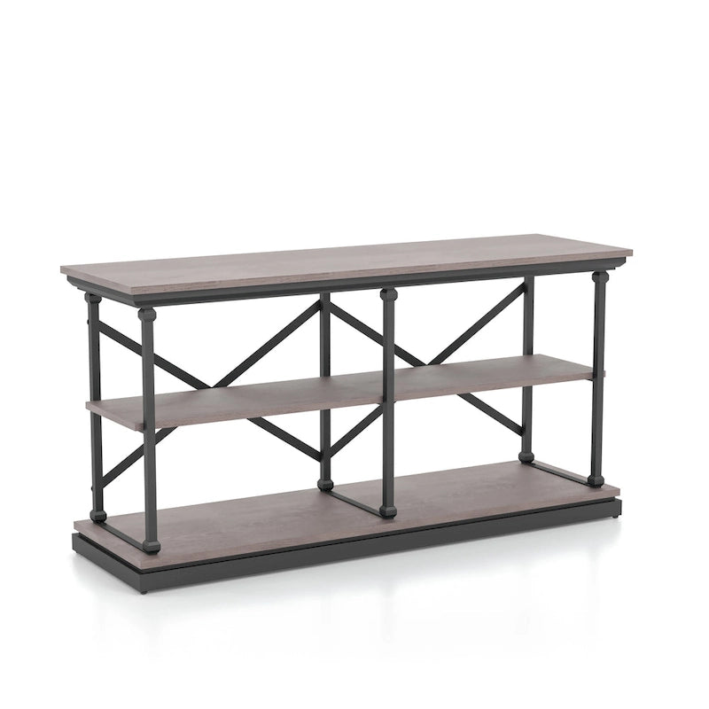 Overgangs 59-inch stalen console tafel met 2 planken