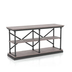 Overgangs 59-inch stalen console tafel met 2 planken