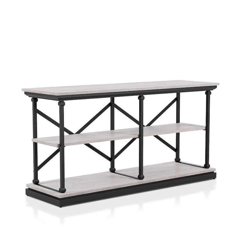 Overgangs 59-inch stalen console tafel met 2 planken