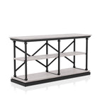 Overgangs 59-inch stalen console tafel met 2 planken