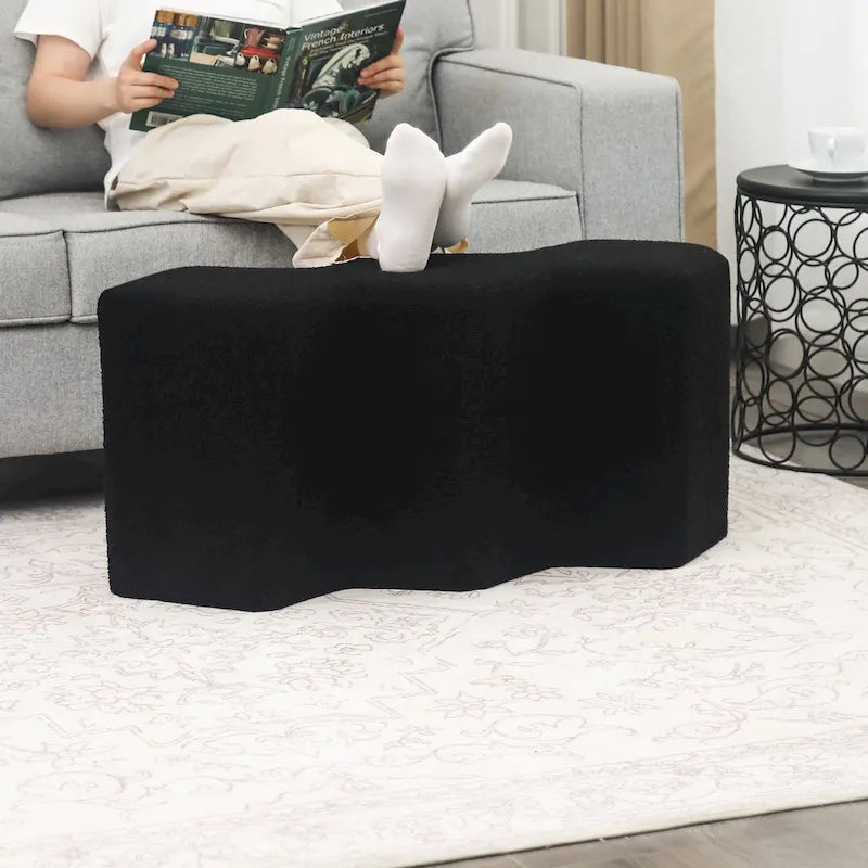 35" Fluweel Ottomaanse Bank – Polygon Voetenbank