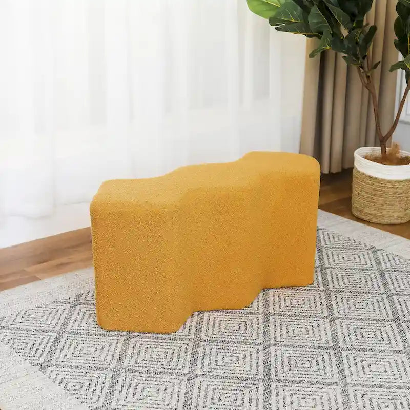 35" Fluweel Ottomaanse Bank – Polygon Voetenbank