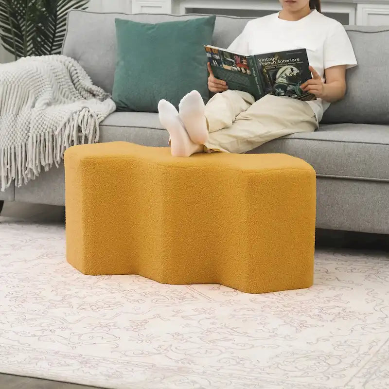 35" Fluweel Ottomaanse Bank – Polygon Voetenbank