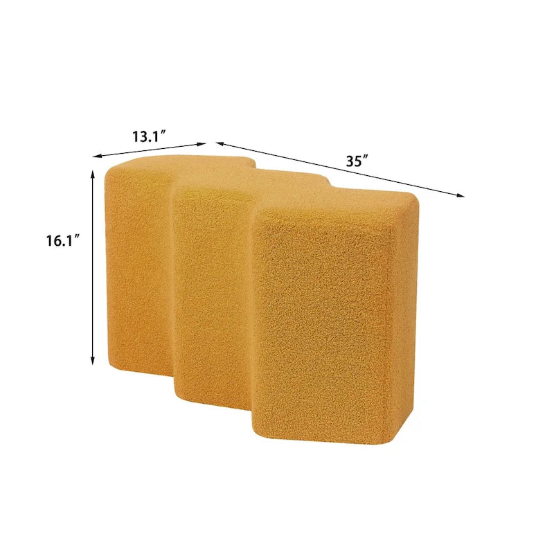 35" Fluweel Ottomaanse Bank – Polygon Voetenbank
