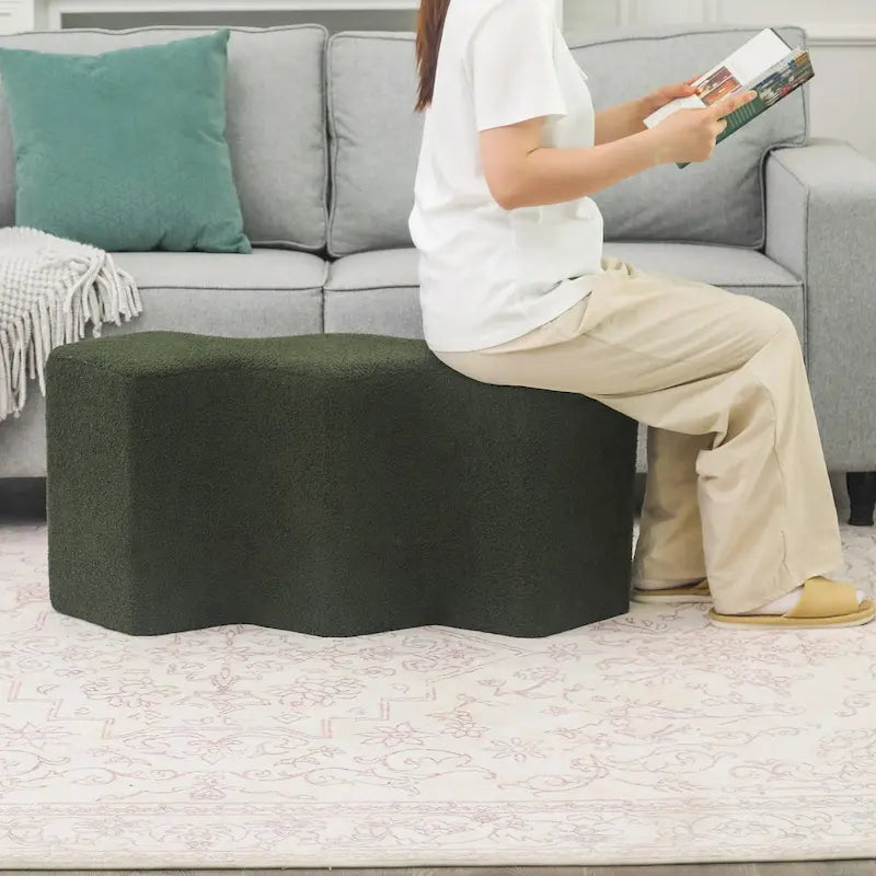 35" Fluweel Ottomaanse Bank – Polygon Voetenbank