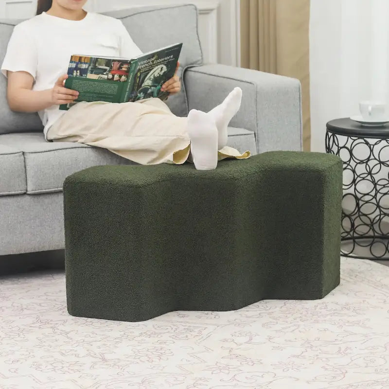 35" Fluweel Ottomaanse Bank – Polygon Voetenbank