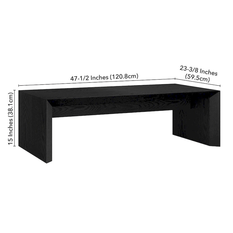 48" rechthoekige salontafel met sledeonderstel