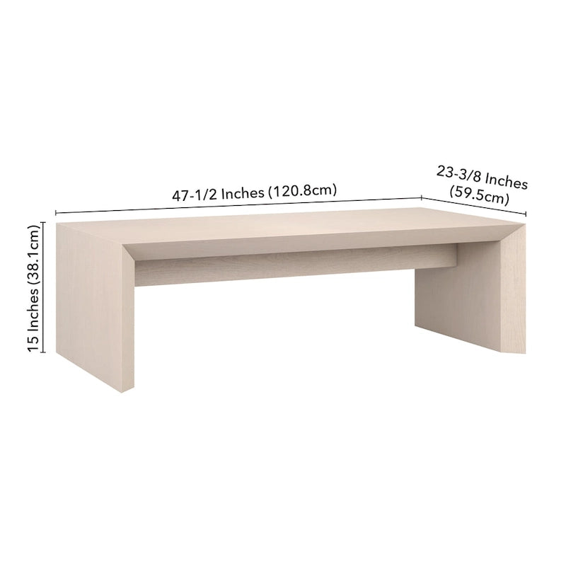 48" rechthoekige salontafel met sledeonderstel