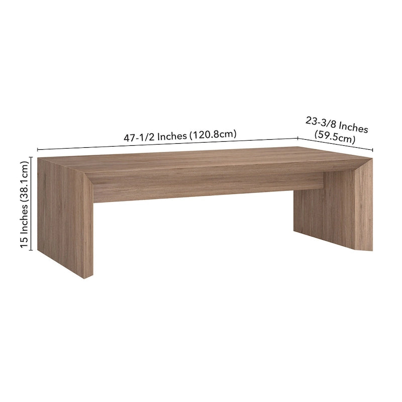 48" rechthoekige salontafel met sledeonderstel