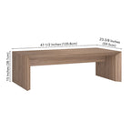 48" rechthoekige salontafel met sledeonderstel
