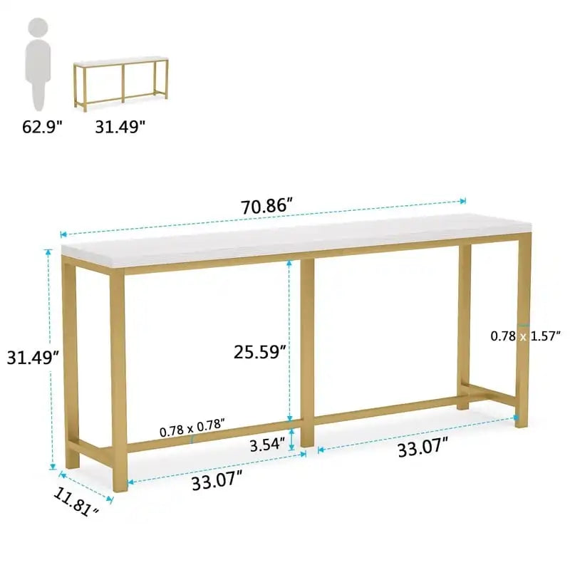 70,9 Inch Console Tafel met Opbergplank